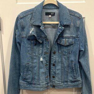 Kut from the Kloth Distressed Denim Jacket Size Medium